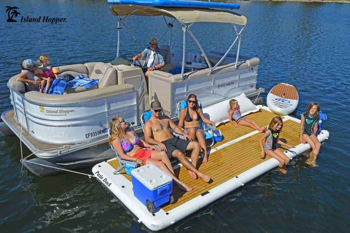 Island Hopper Patio Dock 15 Foot Inflatable Swimming Water Platform