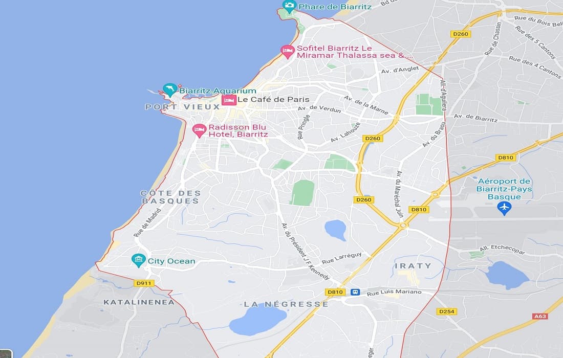 Map of Biarritz