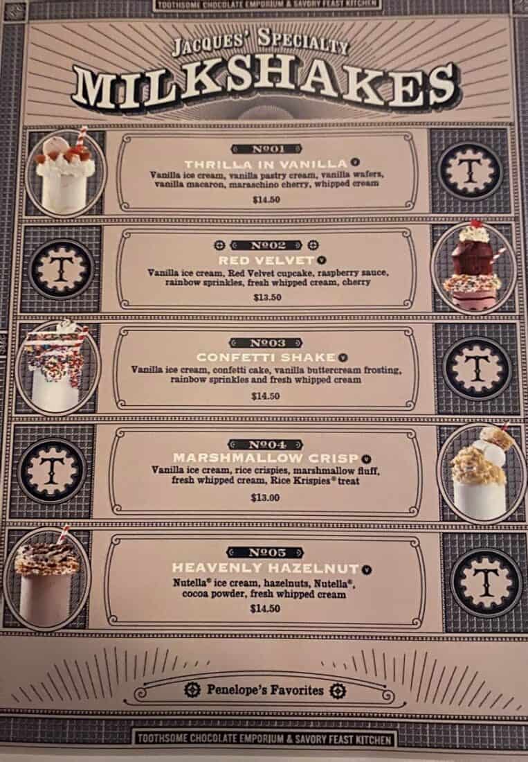 toothsome chocolate emporium milkshake menu