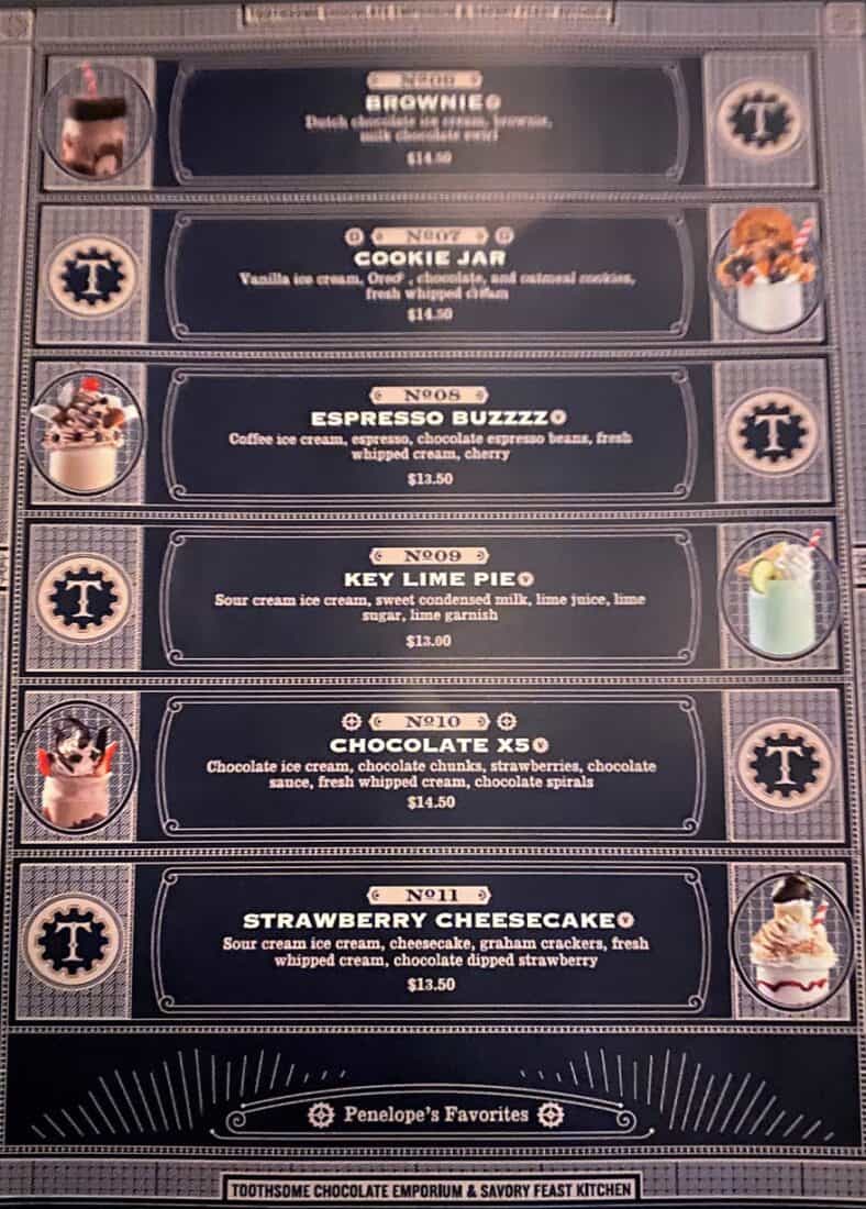 toothsome chocolate emporium milkshake menu