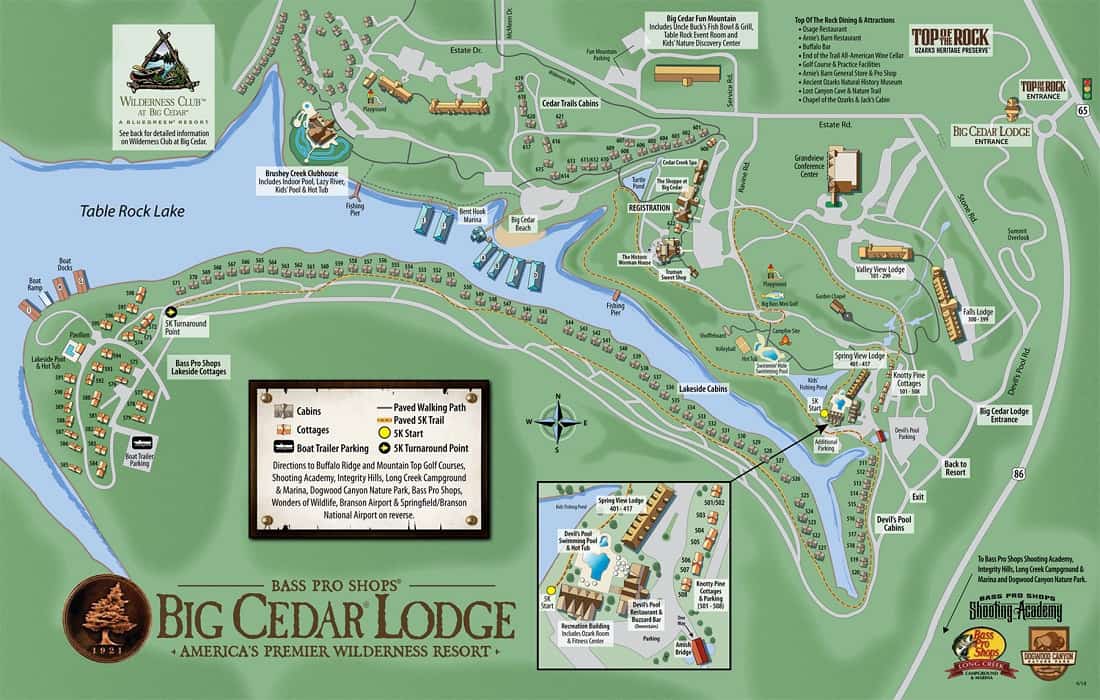 Big Cedar Lodge Property Map