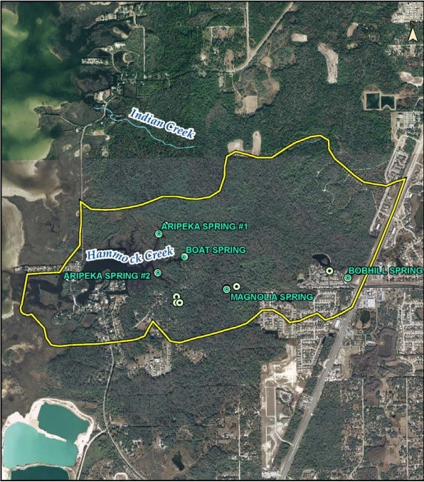Aripeka Florida Springs Map