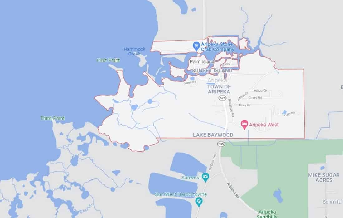 Map Of Aripeka, Florida