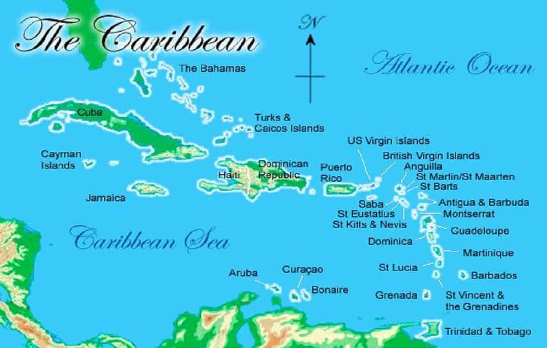 Caribbean Islands Map