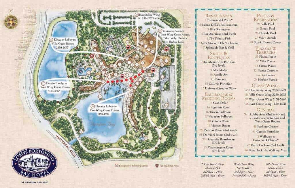 Loews Portofino Bay Hotel at Universal - Lowes Portofino Bay Map 1024x652 