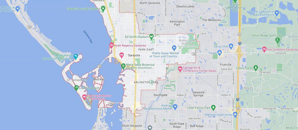 Map of Sarasota Florida