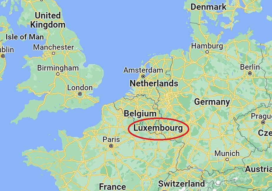 Luxembourg On Map of Europe