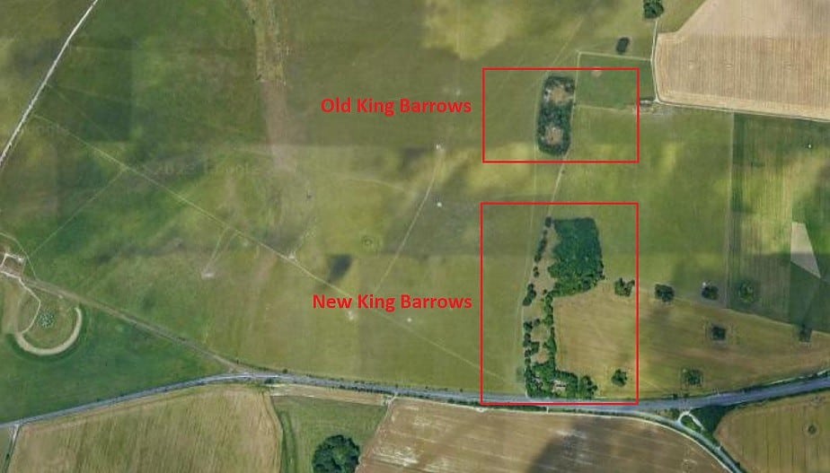 Map Of Old and New King Barrows Stonehenge