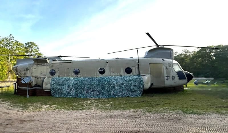 Stay In The Chinook Helicopter Airbnb at Moto Ranch At Croom